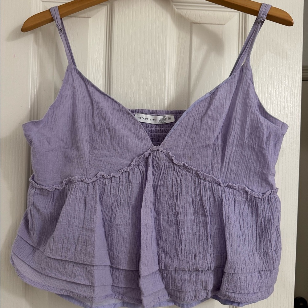 Altar'd State Lavender Layered Crinkle Cami